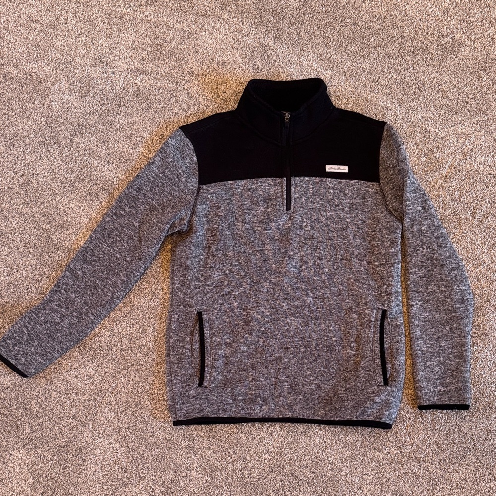 Men’s Eddie Bauer Gray Fleece 1/4 Zip Pullover